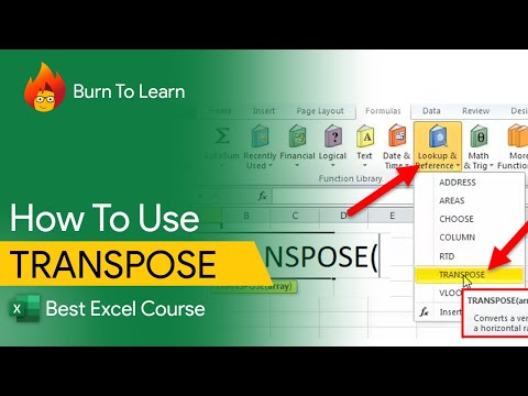 Transpose Function | Excel