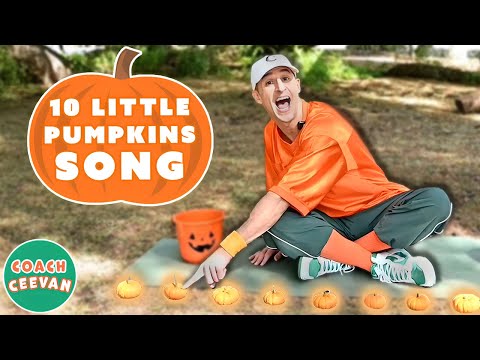 Ten Little Pumpkins 🎃 Interactive Counting Song for Kids | Coach Ceevan