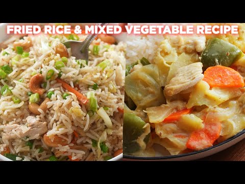 Biye barir fried rice & mixed vegetable recipe