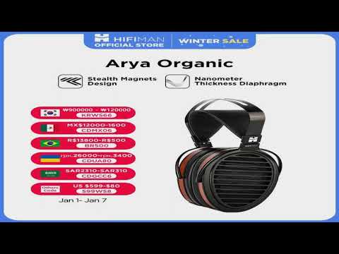 HIFIMAN Arya Organic Full-Size Over-Ear Open-Back Planar Magnetic Headphone with Stealth M