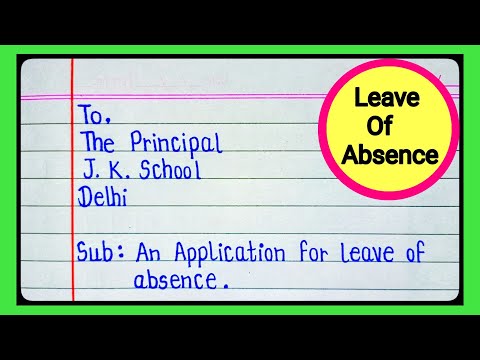 How to Write Application in English | Application for Leave of Absence to the Principal |