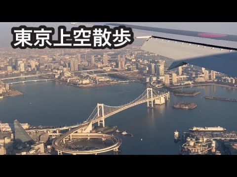 縦映像　東京上空散歩　初めての着陸パターン