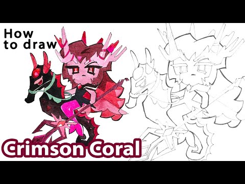 How to draw Crimson Coral Cookie | How to draw a Mermaid