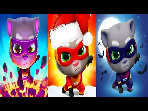 Talking Tom Hero Dash First Version VS Christmas Halloween 2024 MOONLIGHT ANGELA Birthday  SUPER TOM