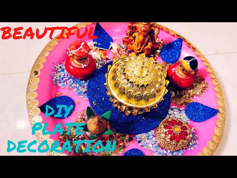 plate decoration ideas at home#platedecoration#harathi plate decoration for function#diyplate