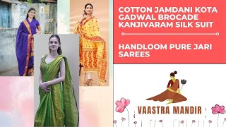 Cotton Jamdani Kota Gadwal Brocade Kanjivaram Silk Kurti Pant Dupatta Handloom Pure Jari Sarees