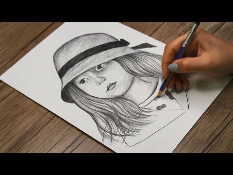 How to Draw a Little Girl with a Hat| Step by Step Baby Girl Pencil Drawing