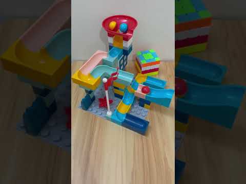 Marble Run ASMR 🔴🟡🔵 808  Satisfying Building Blocks #marblerun #marblerace #asmr