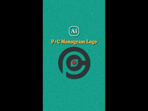 Adobe Illustrator - Design P C Letter Logo with Grid