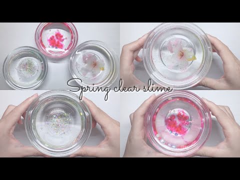 【ASMR】Spring clear slime . 春イメージクリアスライム🌸 [音フェチ]