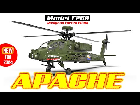 Highly Detailed Military RC Heli - AH-64 APACHE E250 - Pro Version