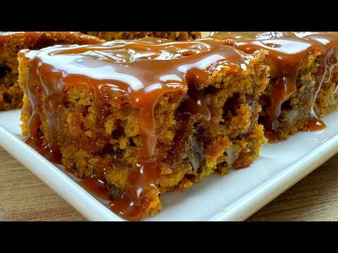 Quick Delicious Cake recipe! Sticky Pumpkin Spice Cake - Easy Pumpkin Cake recipe