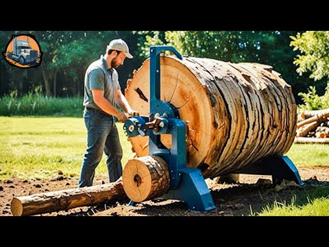 25 Fastest Automatic Firewood Processing Machine | Homemade Wood cutting Chainsaw | Heavy Machinery