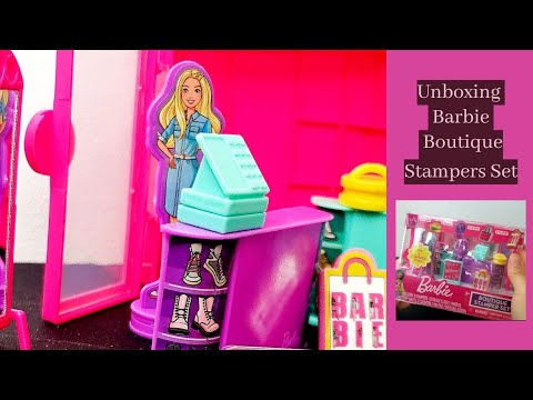 6 Minutes Satisfying with Unboxing Barbie Boutique Stamper Set/Funny Toys/Mini Barbie Toys/ASMR