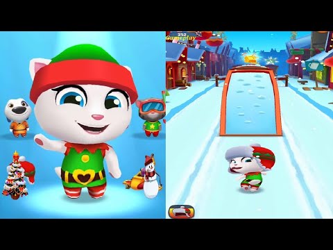 Talking Tom Gold Run New Update Christmas 2024  ELF ANGELA Catch the Raccoon