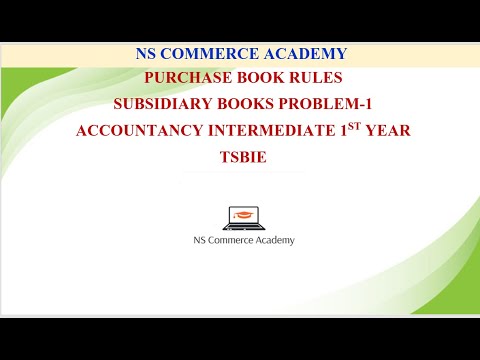 PURCHASE BOOK RULE AND PROBLEM NO 1 - ACCOUNTANCY - 1ST YEAR - TSBIE