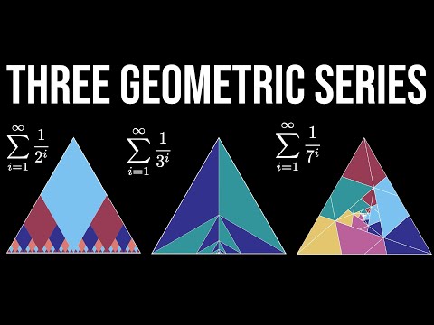 Three Geometric Series in an Equilateral Triangle (visual proof without words)