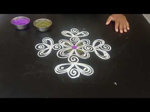 Simple &Easy rangoli designs🌺🌺Muggulu with dots,Rangoli kolam,Daily kolam.