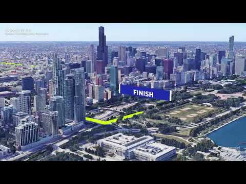 Chicago marathon 2024 - Course 3D - Live