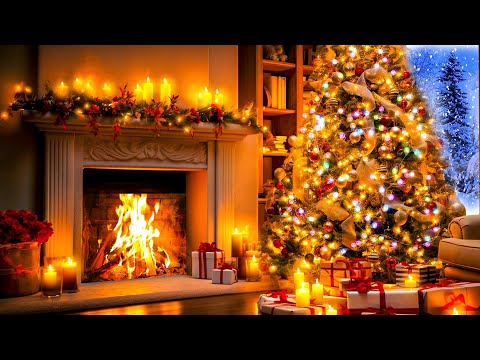 Holiday Ambience Fireplace 🔥 Relaxing Instrumental Christmas Music 🎄 Christmas Fireplace Background