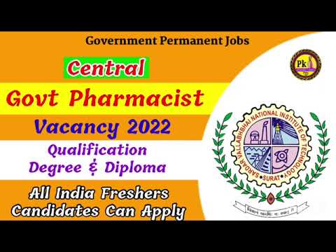 Pharmacist Vacancy 2022 || Central Government Pharmacist Vacancy || Latest Pharma Jobs || #pharmamcq