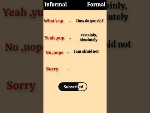 Formal and Informal Words #letslearnenglish #shorts #viral #ytshorts