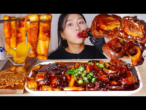 ENG) Spicy braised beef feet with Glass noodles MUKBANG asmr real sound eating