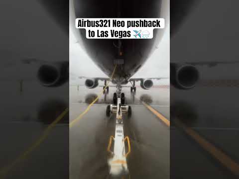 Airbus321 Neo pushback to Las Vegas ✈️🌧️ #aviation #travel rain