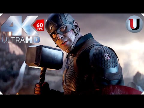 Captain America Lifts Thor,s Hammer - Avengers Endgame - Iron Man & Thor vs Thanos MOVIE CLIP (4K)