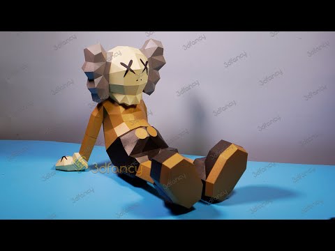 How to make Kaws Sitting Papercraft - FREE Template Pdf file and Svg for Cricut, Cameo 4,5