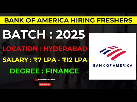 Bank of America Hiring Analyst | 2025 Finance Graduates | Mumbai, Chennai, Gurugram, Hyderabad Jobs