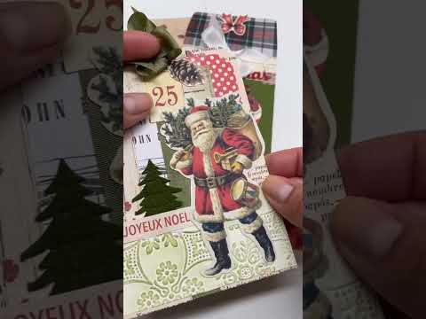 Christmas Vintage style tags and envelopes #papercrafts #christmastags #paper #shortvideos  #tags