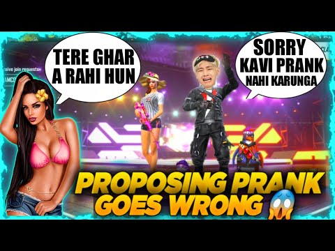 PROPOSING A HOT GIRL PRANK IN FREEFIRE || SUPER ANGRY REACTION || AJJ K BAD KAVI NAHI KARUNGA PRANK😱