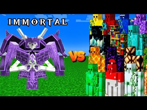 THE IMMORTAL (WIP) vs 100 GOLEMS - EPIC MINECRAFT BATTLE