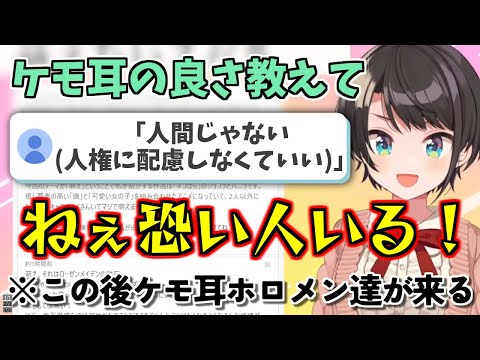 ケモ耳ホロメン達が控えているのに恐ろしいコメントを拾ってしまうスバルｗ【ホロライブ切り抜き/大空スバル/猫又おかゆ/大神ミオ/博衣こより】