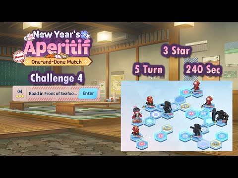 Blue Archive Global - New Year's Aperitif Rerun Challenge 4 (3 Star, 5 Turn & 240 Sec Clear)