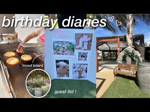 Planning my giant 21st birthday party | venue tour, center pieces, finding a dress