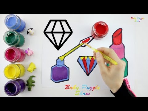 How to Draw a Makeup Set |  Brushes, Lipstick , Art  for Kids