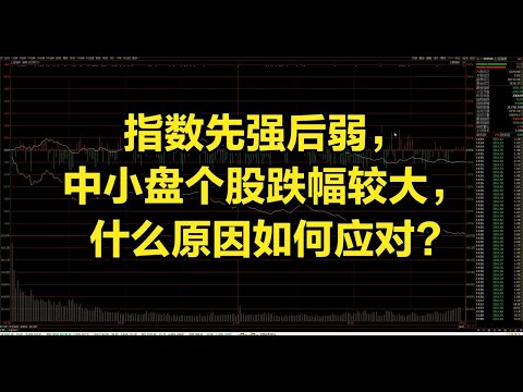 指数先强后弱，中小盘个股跌幅较大，什么原因如何应对