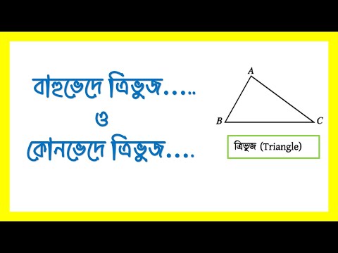 বাহু ও কোন ভেদে ত্রিভুজের প্রকারভেদ ও বর্ণনা। Types and description of triangles.