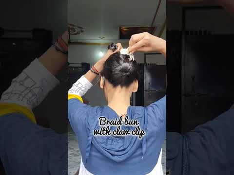 Braid bun claw clip 🌸 Braid bun hack #shorts #hairstyle #hacks #hair #hairstyles