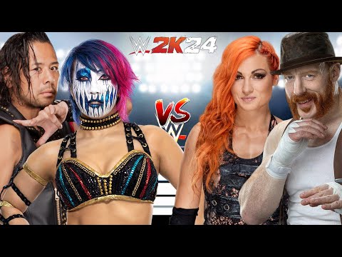 WWE 2K24 ASUKA & SHINSUKE NAKAMURA VS. BECKY LYNCH & SHEAMUS MIXED GENDER TAG TEAM MATCH!