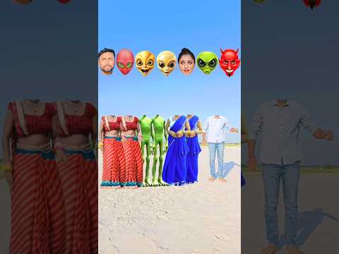 moye moye tranding song to double blue,& red sadi women and green alien head matching new game