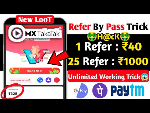 Mx TakaTak unlimited refer trick | mx takatak refer bypass | Mx TakaTak refer and earn | Mx TakaTak