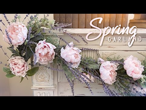 How To Make A Spring Garland - Spring Mantel Decor - Easter Decorating - Spring Floral DIY