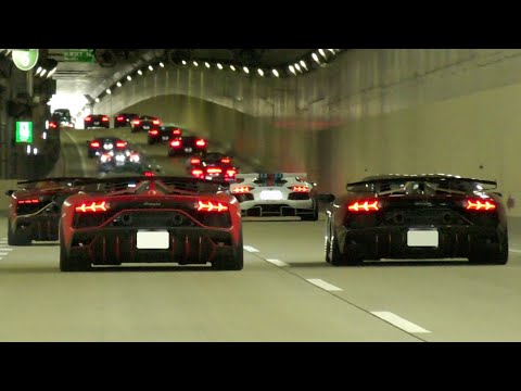 【LOUD】crazy exhaust sounds! AVENTADOR ONLY touring.　[JAPAN]