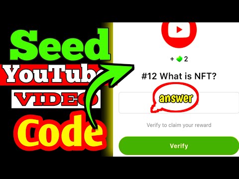 Seed today's code| What is NFT? |Seed new task code| seed today you tube video code answer