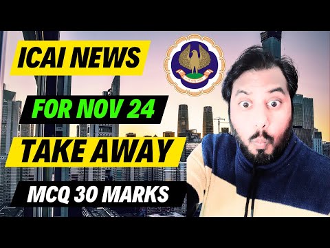 |ICAI Outstanding News For Nov 24 CA Exam| Take Away Benefits For CA Final| I hope Inter & Found|