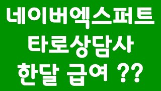 네이버엑스퍼트 타로상담사 한달 급여(월급/수입) 얼마일까요?