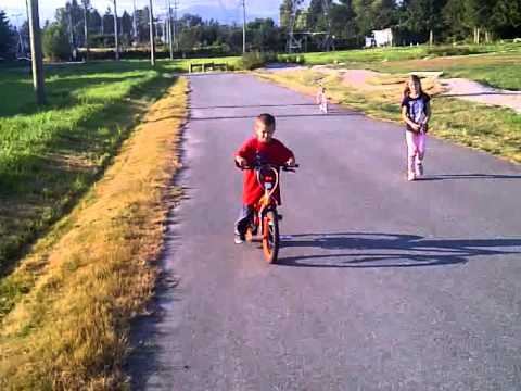 xander rode his bike on 2 wheels!